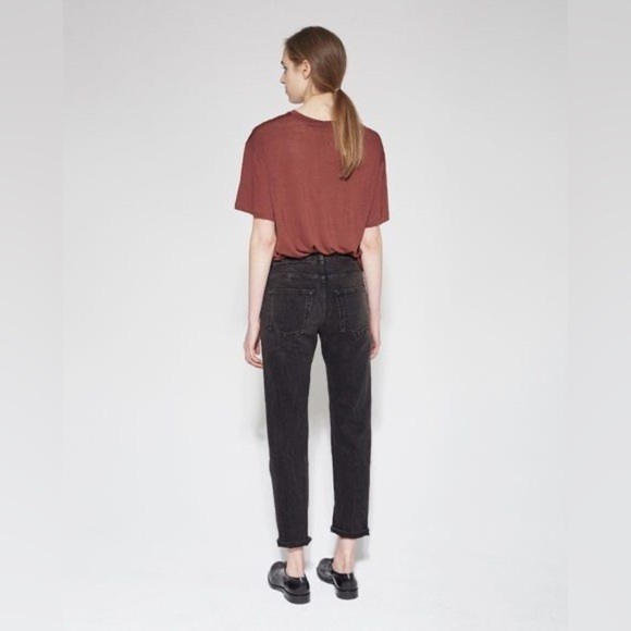 ACNE Studios | The Row Straight Leg Black Crease Cropped Denim Jean Size 29/8 - Picture 2 of 13